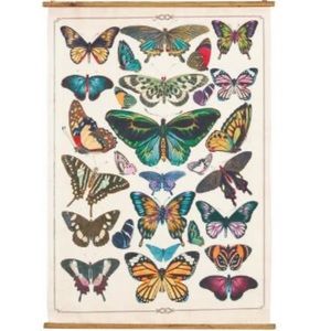 Butterfly Linen a Scroll Wall Hanging